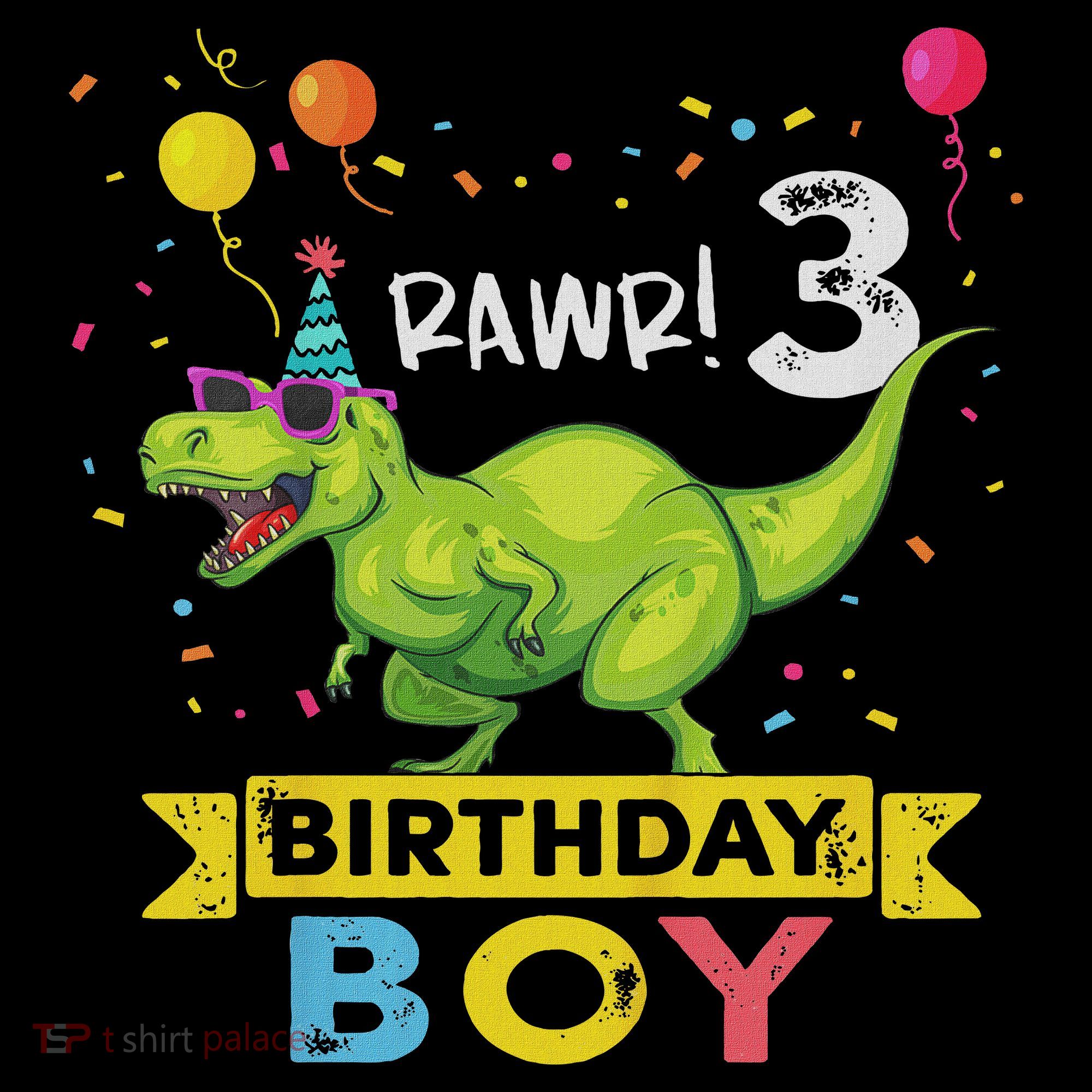 3 Year Old 3rd Birthday Boy T Rex Dinosaur Kids Sweatshirt