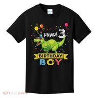 3 Year Old 3rd Birthday Boy T Rex Dinosaur Kids T-Shirt thumb 0