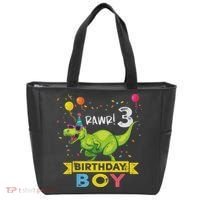 3 Year Old 3rd Birthday Boy T Rex Dinosaur Tote Bag thumb 0
