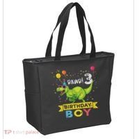 3 Year Old 3rd Birthday Boy T Rex Dinosaur Tote Bag thumb 2