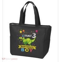 3 Year Old 3rd Birthday Boy T Rex Dinosaur Tote Bag thumb 3