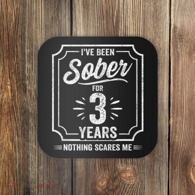 3 Years Sober Sobriety Anniversary Sober Anniversary Coaster