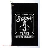 3 Years Sober Sobriety Anniversary Sober Anniversary Golf Towel thumb 0