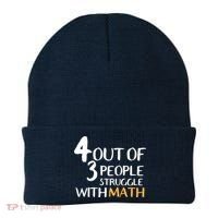 4 Out Of 3 People Struggle With Math Funny Beanie thumb 0