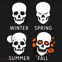 4 Seasons Skeleton Winter Summer Fall Spring Doggie Tank thumb 4