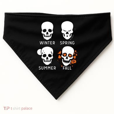 4 Seasons Skeleton Winter Summer Fall Spring USA-Made Doggie Bandana