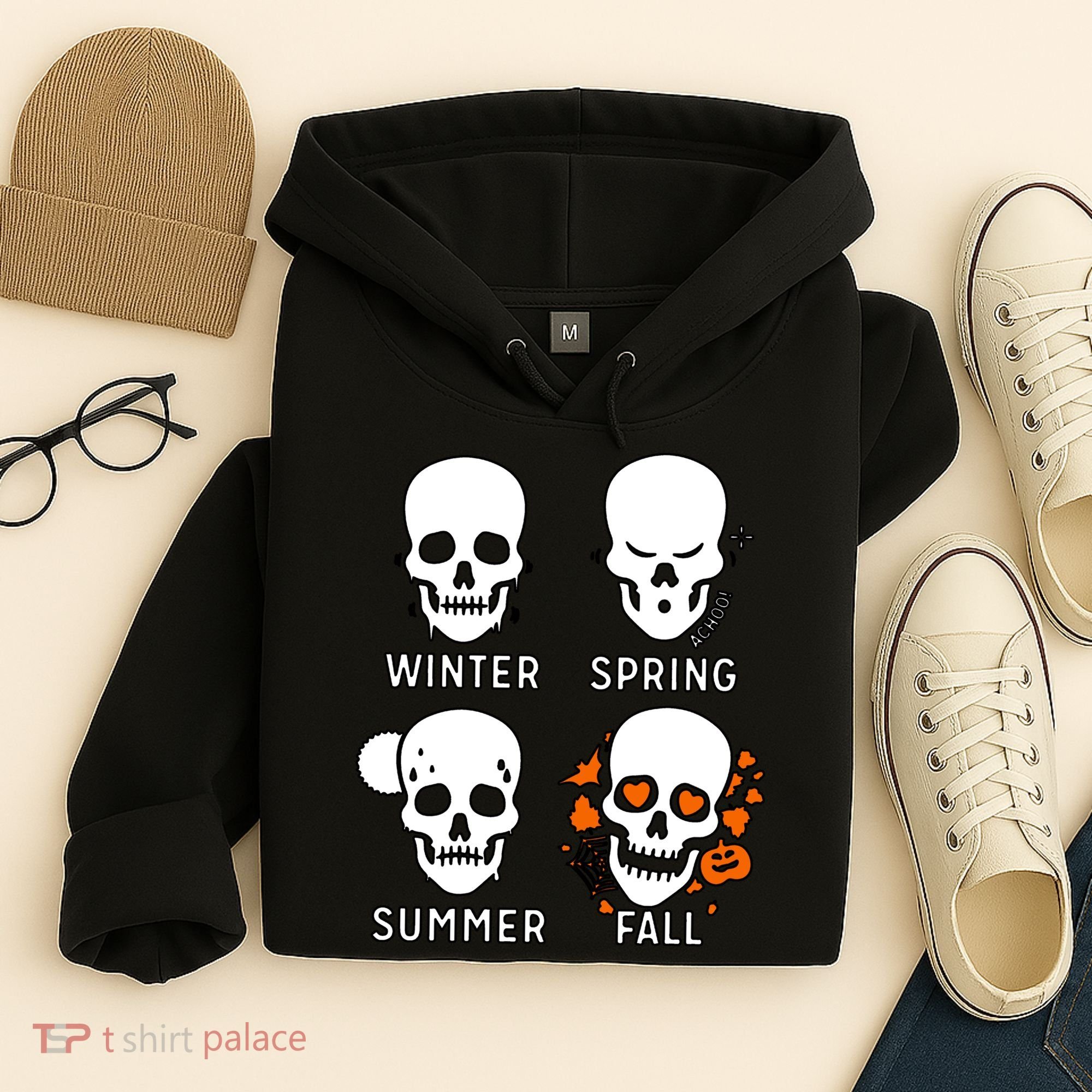 4 Seasons Skeleton Winter Summer Fall Spring Hoodie