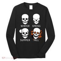 4 Seasons Skeleton Winter Summer Fall Spring Long Sleeve Shirt thumb 0