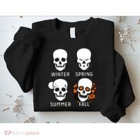 4 Seasons Skeleton Winter Summer Fall Spring Sweatshirt thumb 2