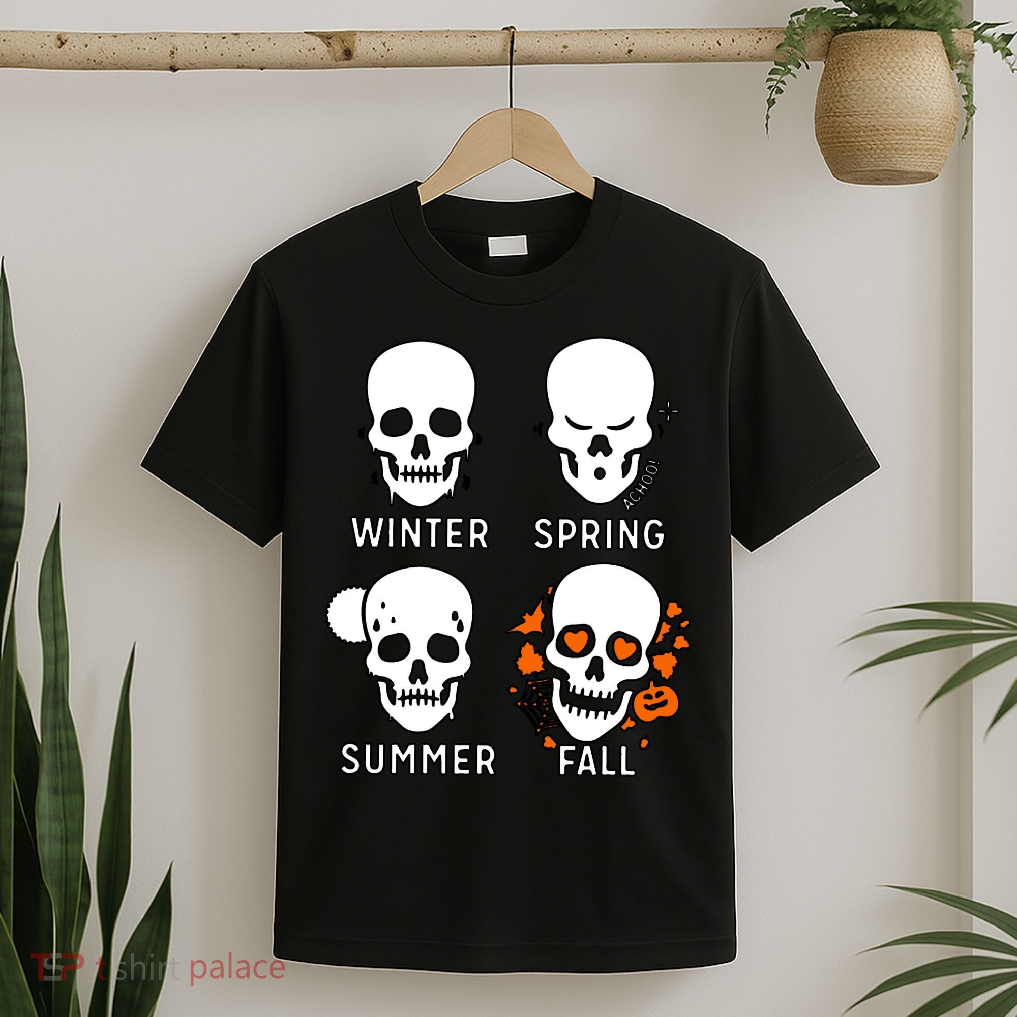 4 Seasons Skeleton Winter Summer Fall Spring T-Shirt