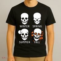 4 Seasons Skeleton Winter Summer Fall Spring T-Shirt thumb 3