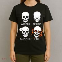 4 Seasons Skeleton Winter Summer Fall Spring T-Shirt thumb 4