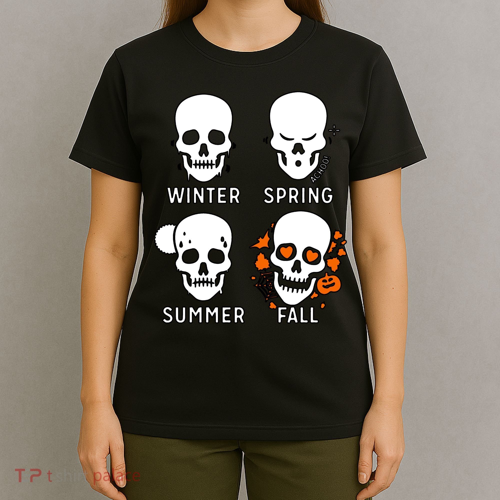 4 Seasons Skeleton Winter Summer Fall Spring T-Shirt