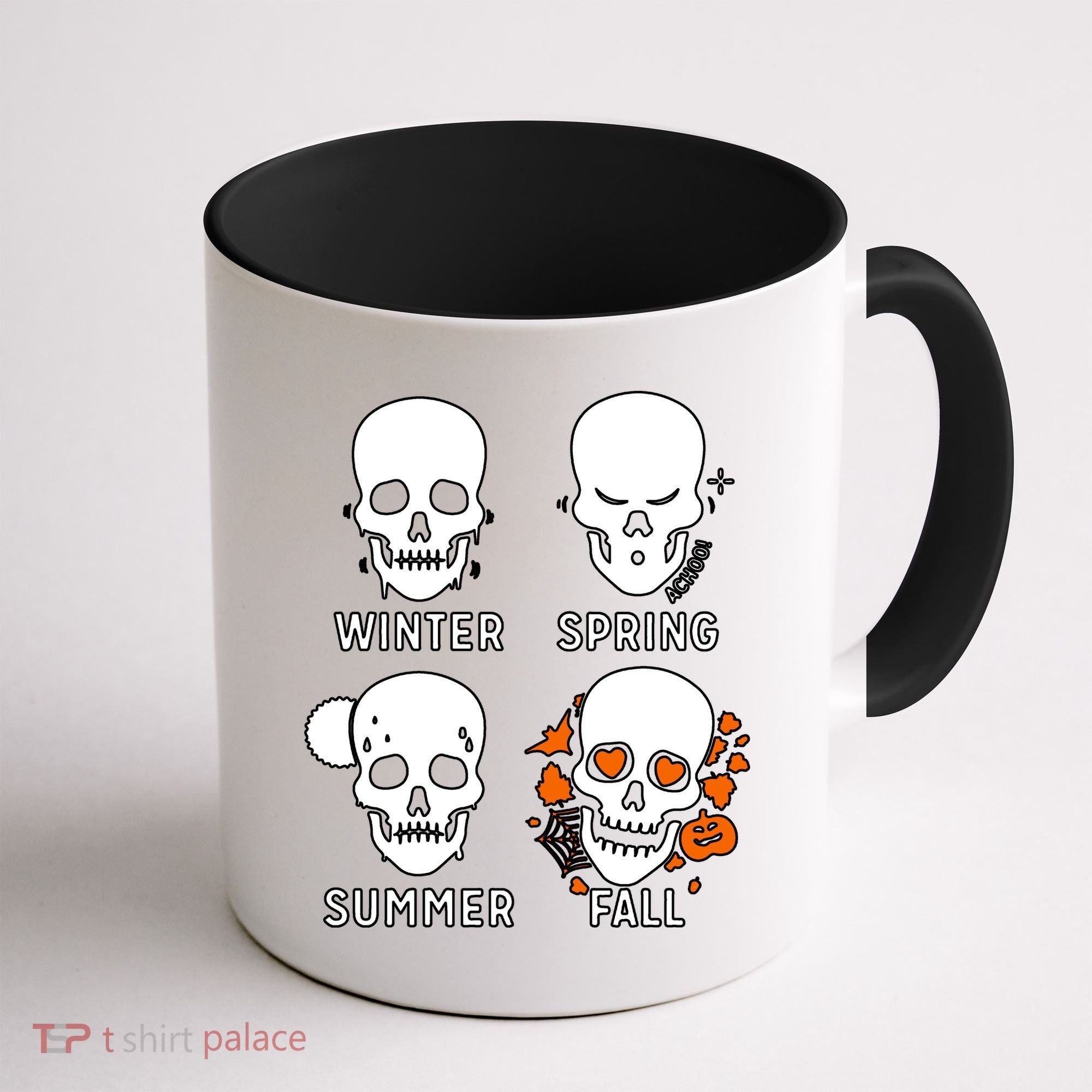 4 Seasons Skeleton Winter Summer Fall Spring Coffee Mug