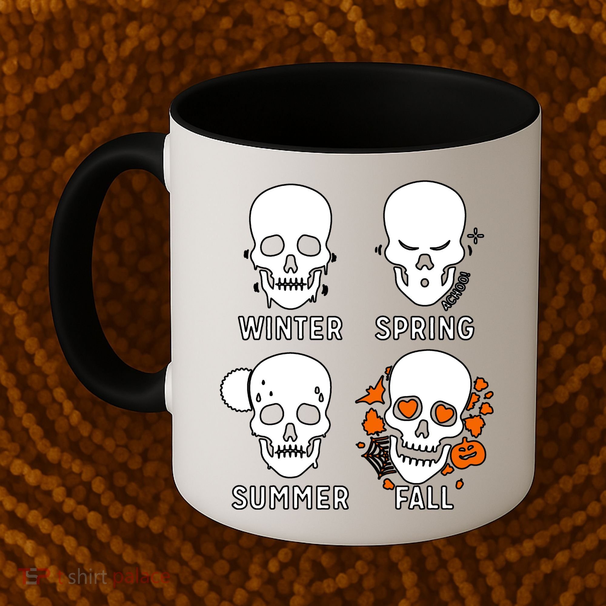 4 Seasons Skeleton Winter Summer Fall Spring Coffee Mug