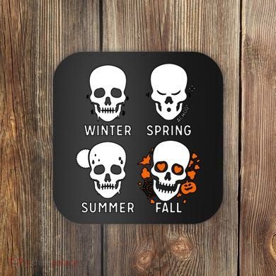 4 Seasons Skeleton Winter Summer Fall Spring Coaster