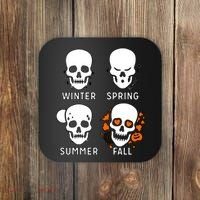 4 Seasons Skeleton Winter Summer Fall Spring Coaster thumb 0