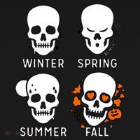 4 Seasons Skeleton Winter Summer Fall Spring Pajama Set thumb 2