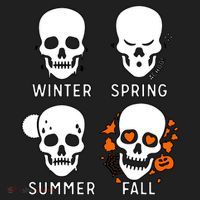 4 Seasons Skeleton Winter Summer Fall Spring Tumbler thumb 3