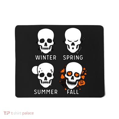 4 Seasons Skeleton Winter Summer Fall Spring Mousepad