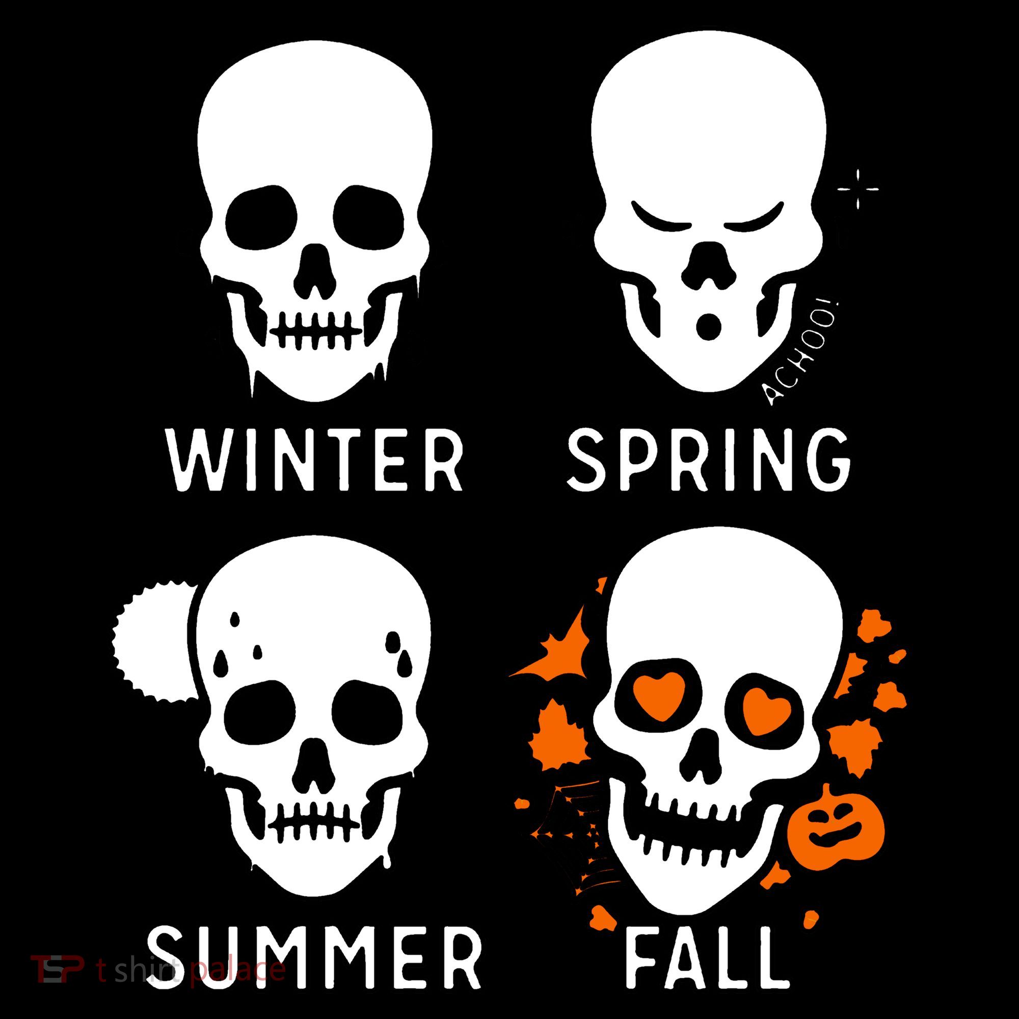 4 Seasons Skeleton Winter Summer Fall Spring Mousepad