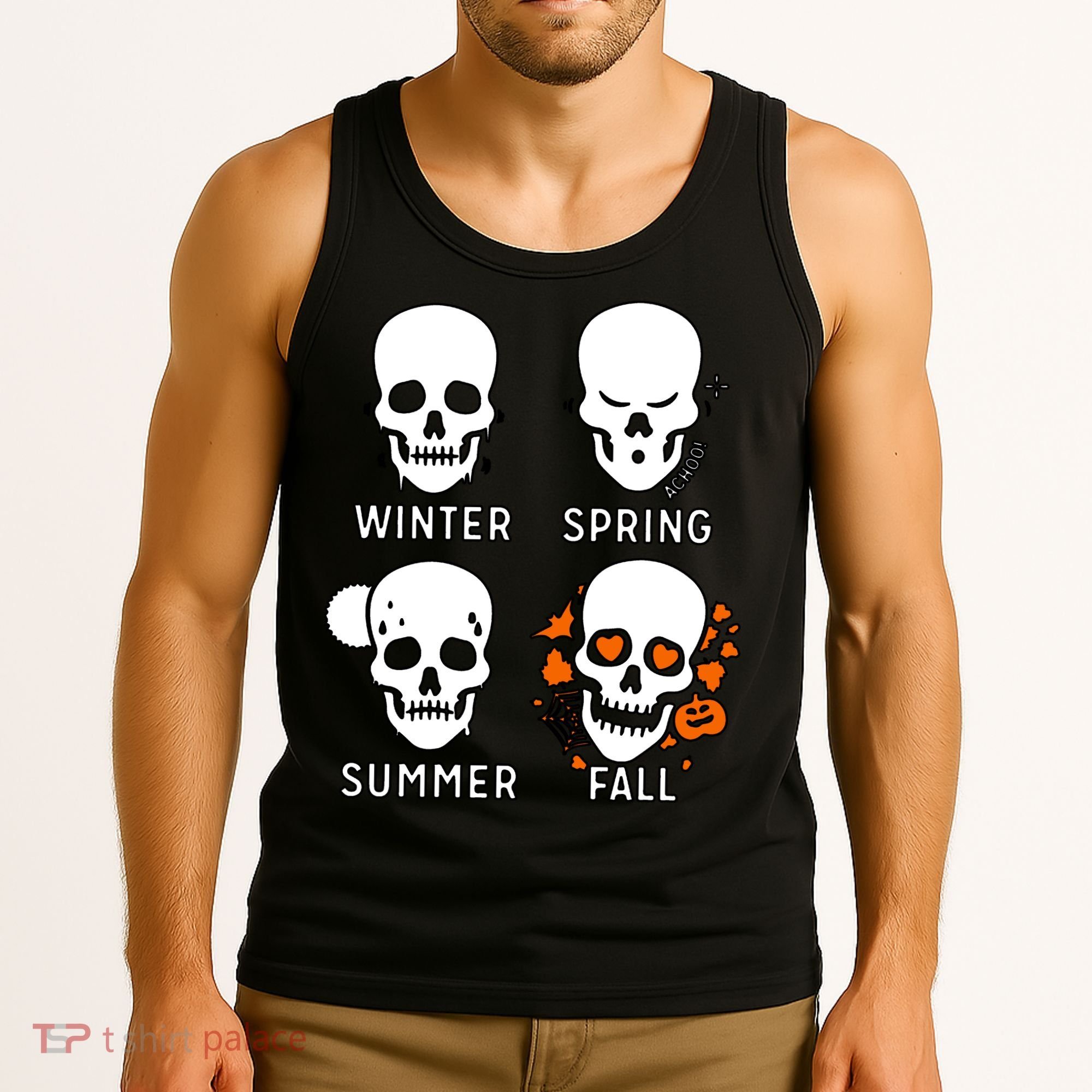 4 Seasons Skeleton Winter Summer Fall Spring Tank Top