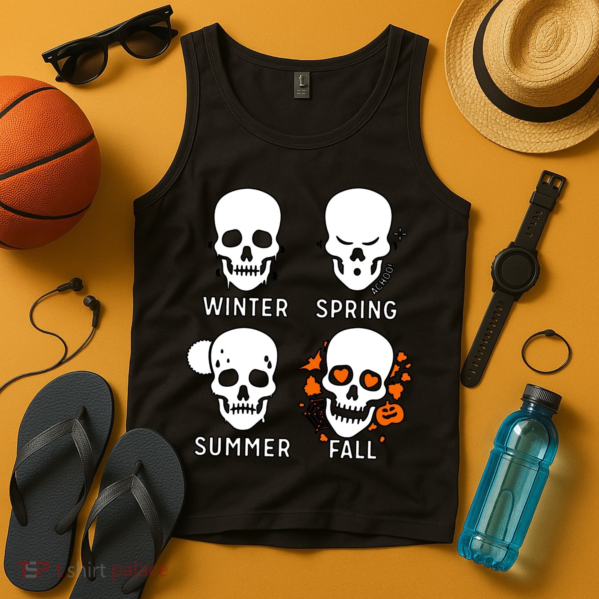 4 Seasons Skeleton Winter Summer Fall Spring Tank Top