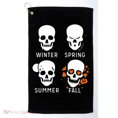 4 Seasons Skeleton Winter Summer Fall Spring Golf Towel