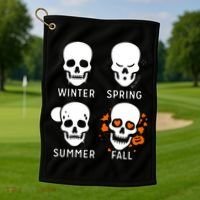 4 Seasons Skeleton Winter Summer Fall Spring Golf Towel thumb 1