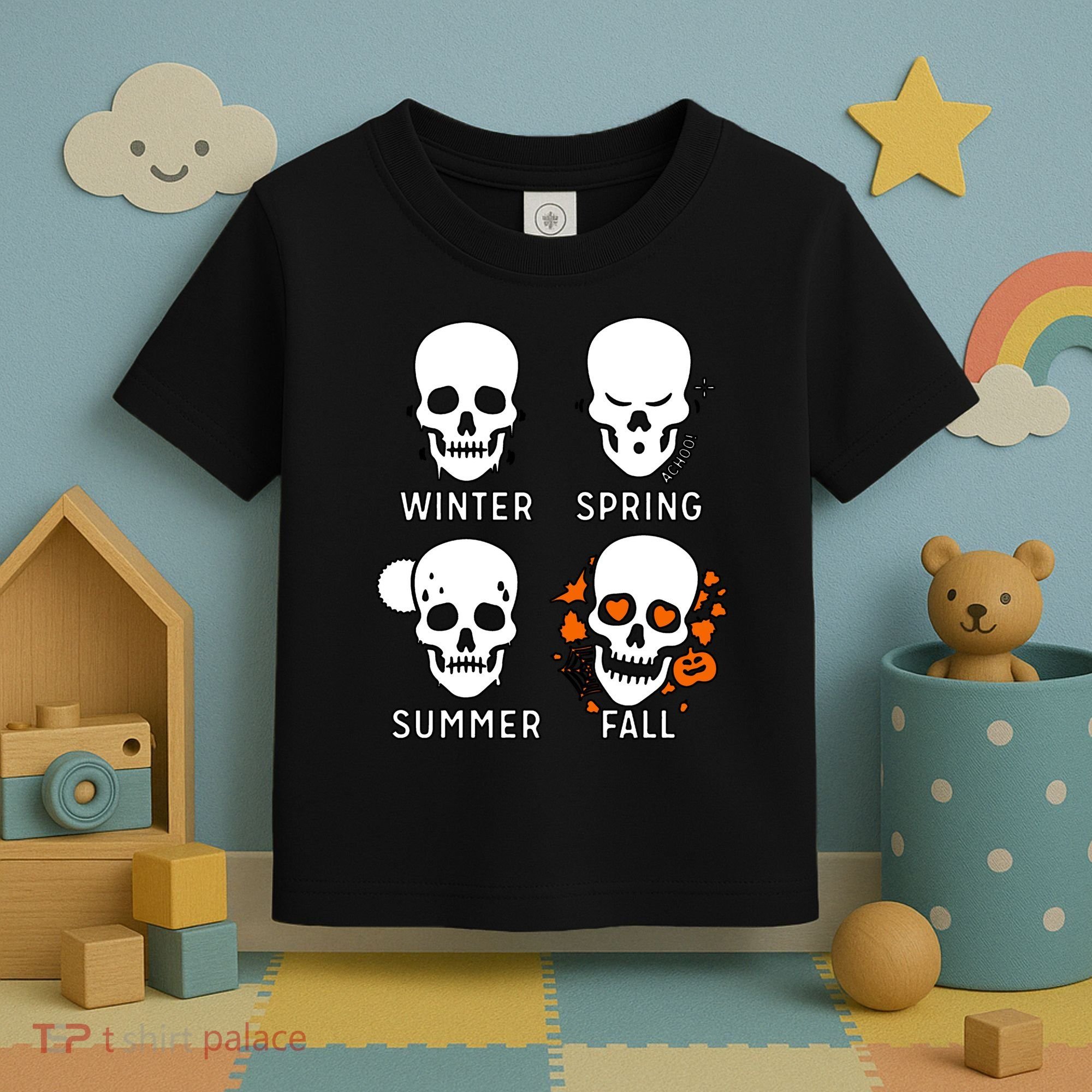 4 Seasons Skeleton Winter Summer Fall Spring Toddler T-Shirt
