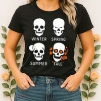 4 Seasons Skeleton Winter Summer Fall Spring Women's T-Shirt thumb 2