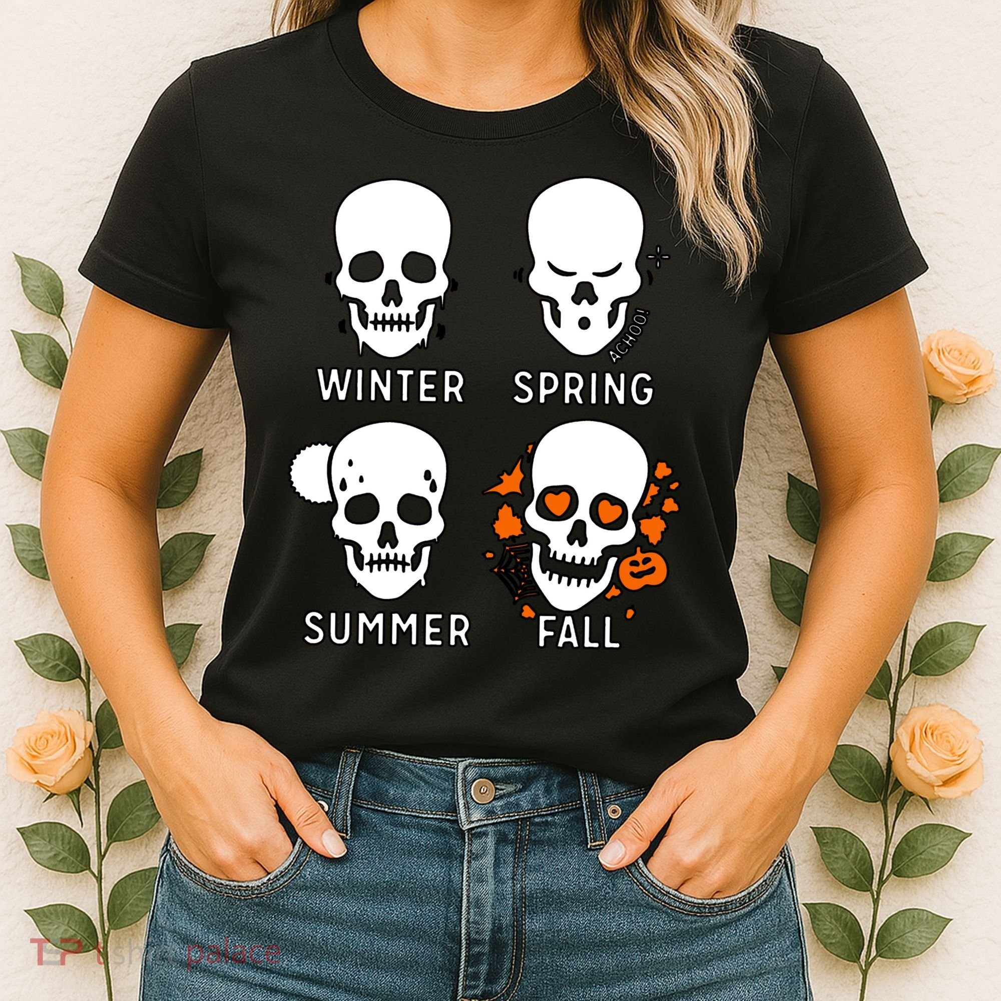 4 Seasons Skeleton Winter Summer Fall Spring Women's T-Shirt