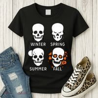 4 Seasons Skeleton Winter Summer Fall Spring Women's T-Shirt thumb 3