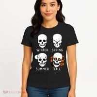 4 Seasons Skeleton Winter Summer Fall Spring Women's T-Shirt thumb 4