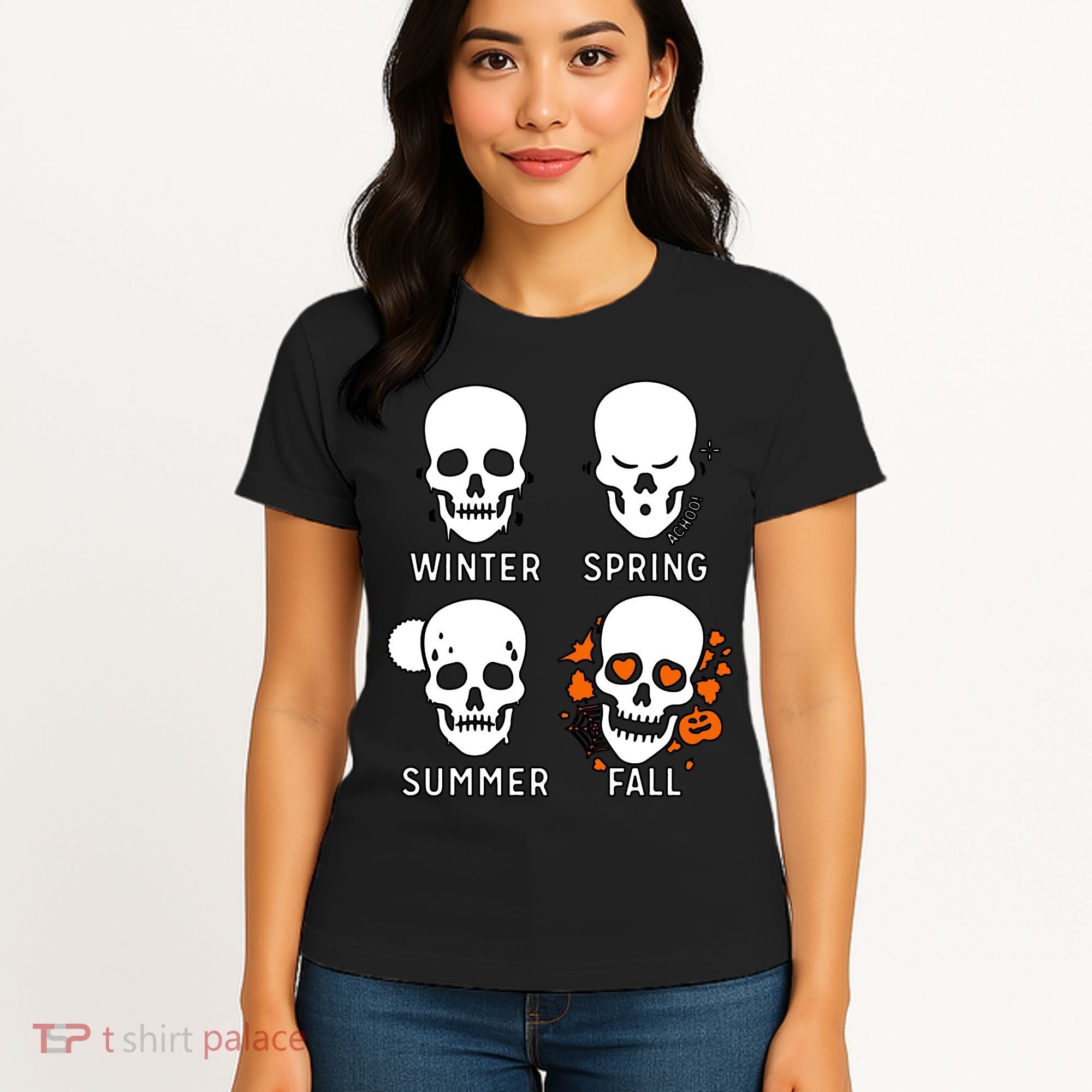 4 Seasons Skeleton Winter Summer Fall Spring Women's T-Shirt