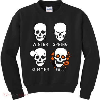 4 Seasons Skeleton Winter Summer Fall Spring Kids Sweatshirt