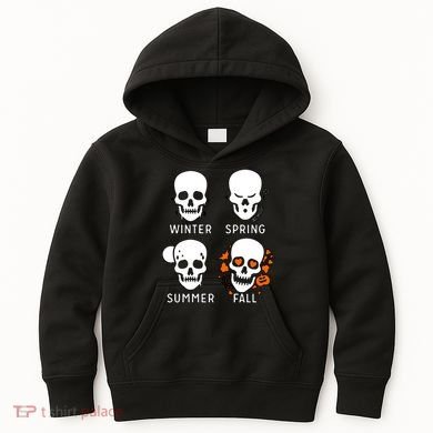 4 Seasons Skeleton Winter Summer Fall Spring Kids Hoodie