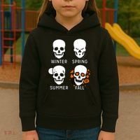 4 Seasons Skeleton Winter Summer Fall Spring Kids Hoodie thumb 3