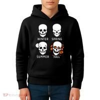 4 Seasons Skeleton Winter Summer Fall Spring Kids Hoodie thumb 4
