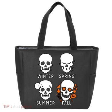 4 Seasons Skeleton Winter Summer Fall Spring Tote Bag