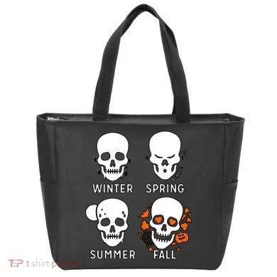 4 Seasons Skeleton Winter Summer Fall Spring Tote Bag