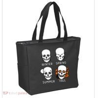 4 Seasons Skeleton Winter Summer Fall Spring Tote Bag thumb 2