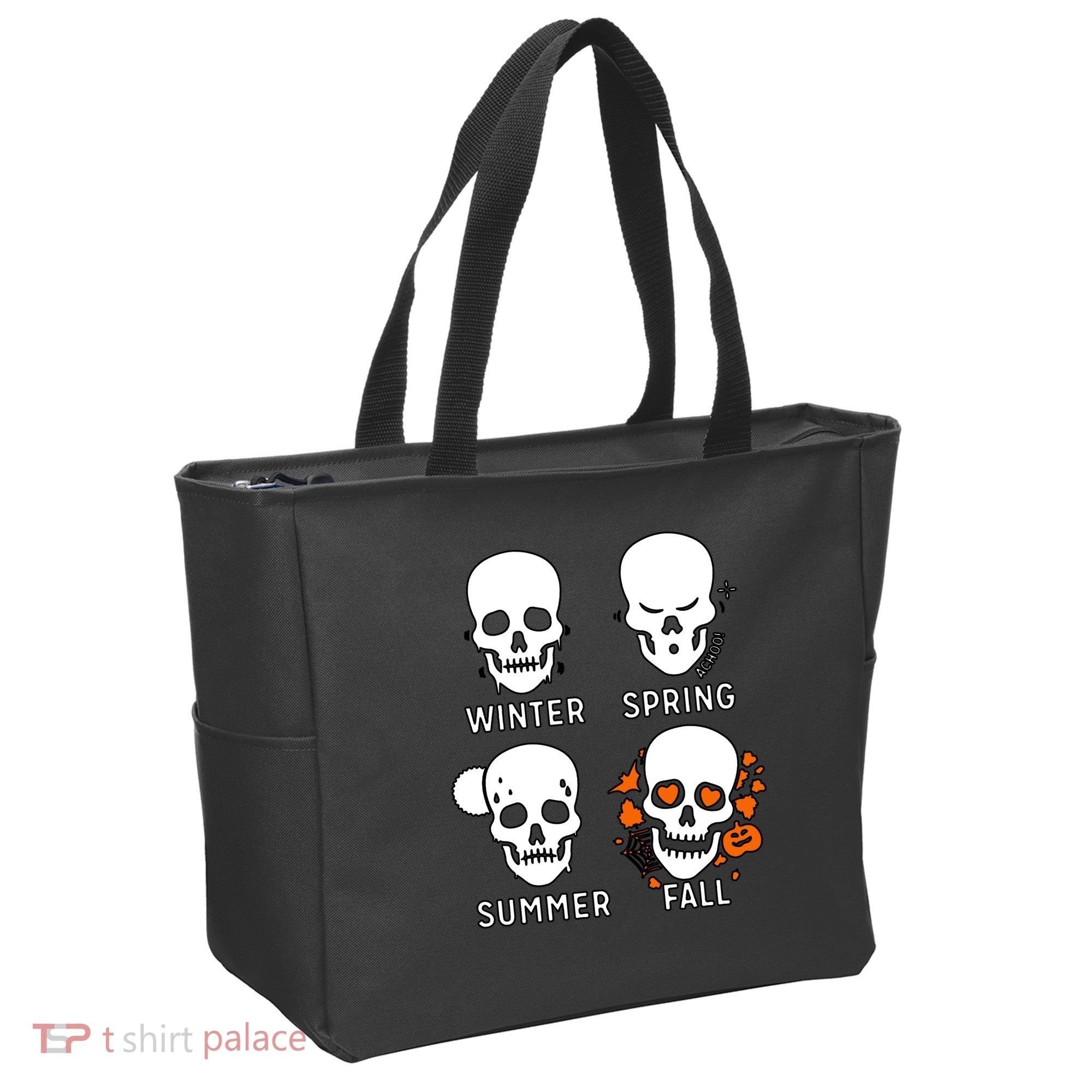 4 Seasons Skeleton Winter Summer Fall Spring Tote Bag
