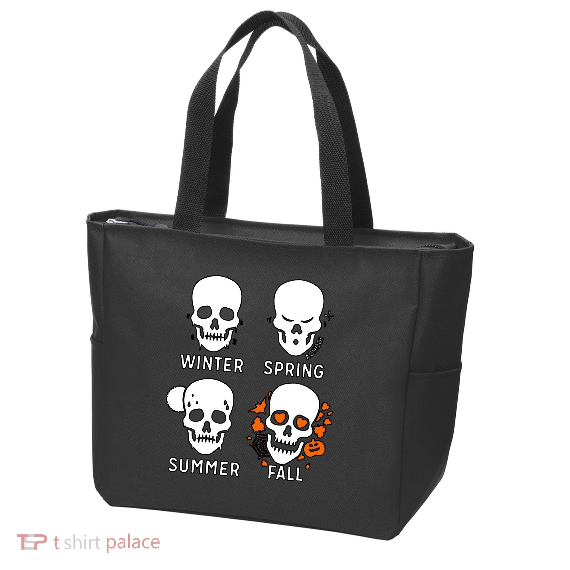 4 Seasons Skeleton Winter Summer Fall Spring Tote Bag