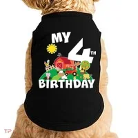 4 Year Old Farm My 4th Birthday Doggie Tank thumb 0