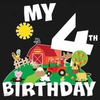 4 Year Old Farm My 4th Birthday Doggie Tank thumb 4