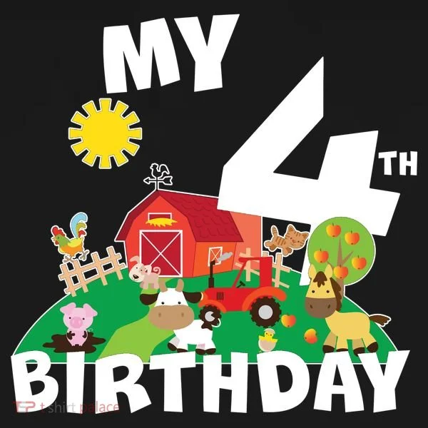 4 Year Old Farm My 4th Birthday Doggie Tank