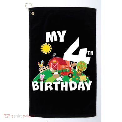 4 Year Old Farm My 4th Birthday Golf Towel