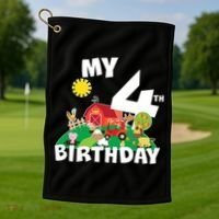 4 Year Old Farm My 4th Birthday Golf Towel thumb 1