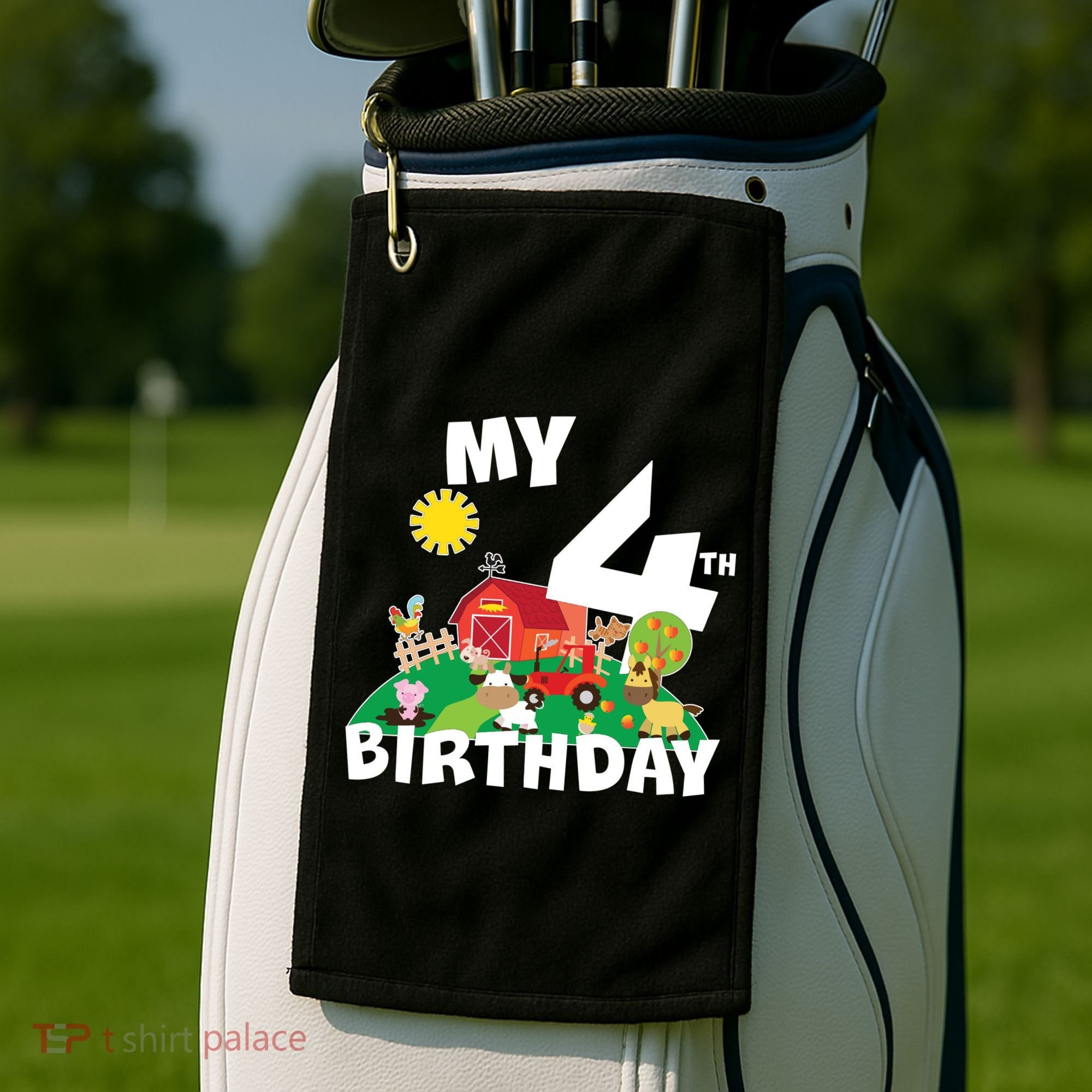 4 Year Old Farm My 4th Birthday Golf Towel